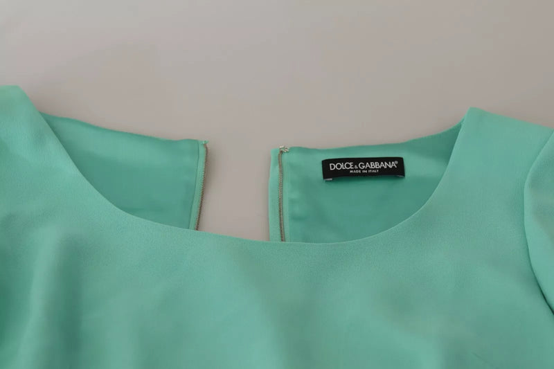 Dolce & Gabbana Mint Green Sheath Dress with Square Neckline
