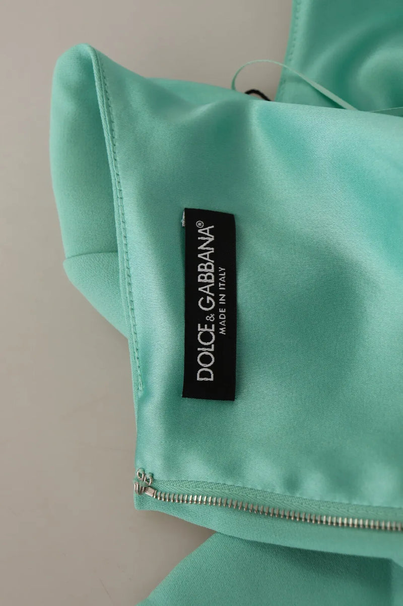 Dolce & Gabbana Mint Green Sheath Dress with Square Neckline