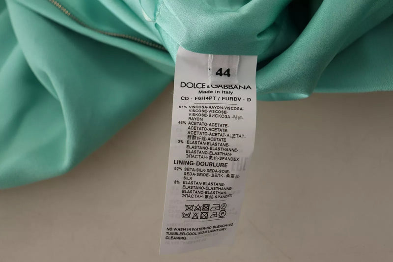 Dolce & Gabbana Mint Green Sheath Dress with Square Neckline