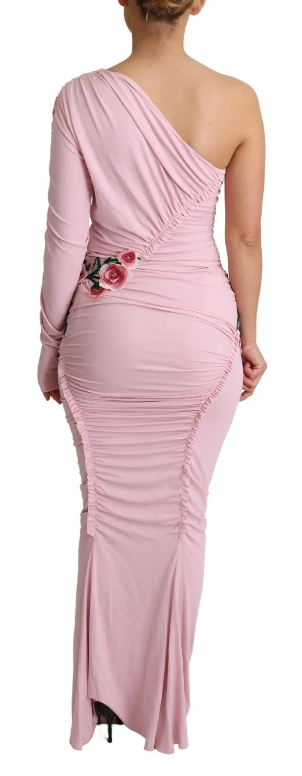 Robe Dolce & Gabbana à Fleurs Rose à Épaule Dénudée