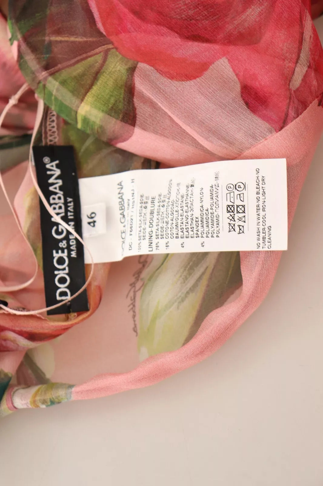 Robe Maxi Florale en Soie Rose Dolce & Gabbana