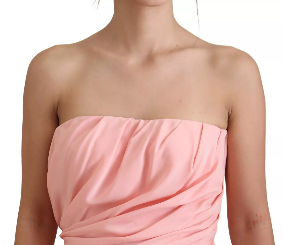 Robe fourreau sans manches en soie stretch rose Dolce & Gabbana