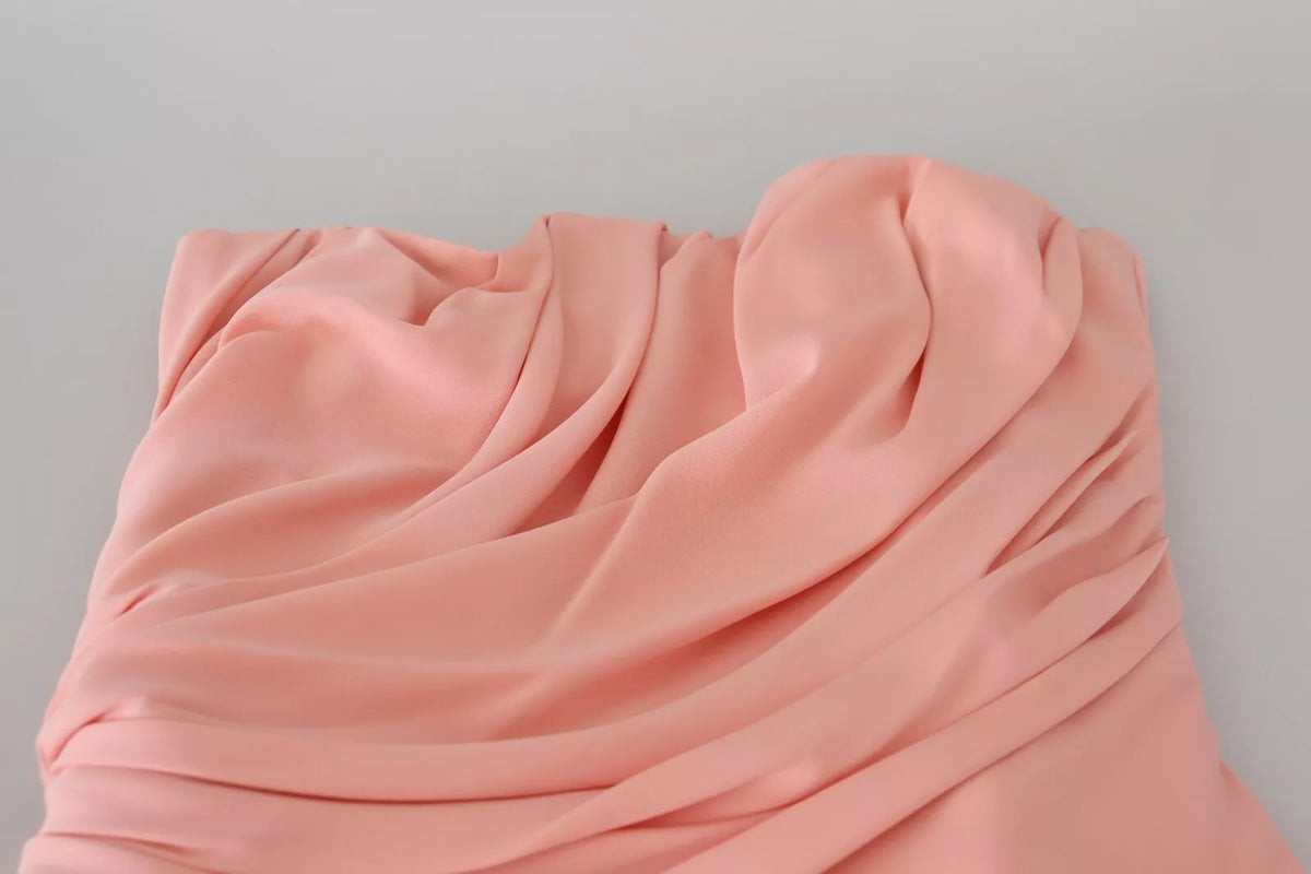 Robe fourreau sans manches en soie stretch rose Dolce & Gabbana