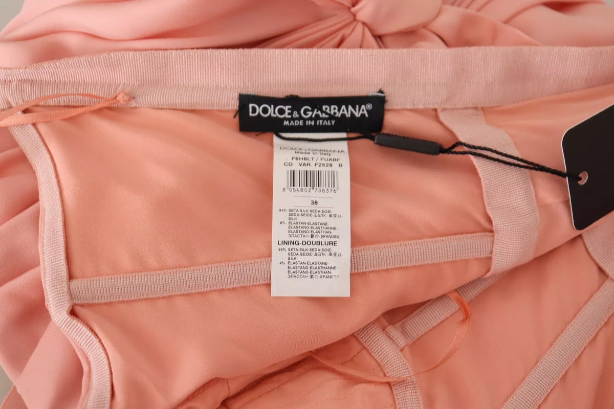 Robe fourreau sans manches en soie stretch rose Dolce & Gabbana