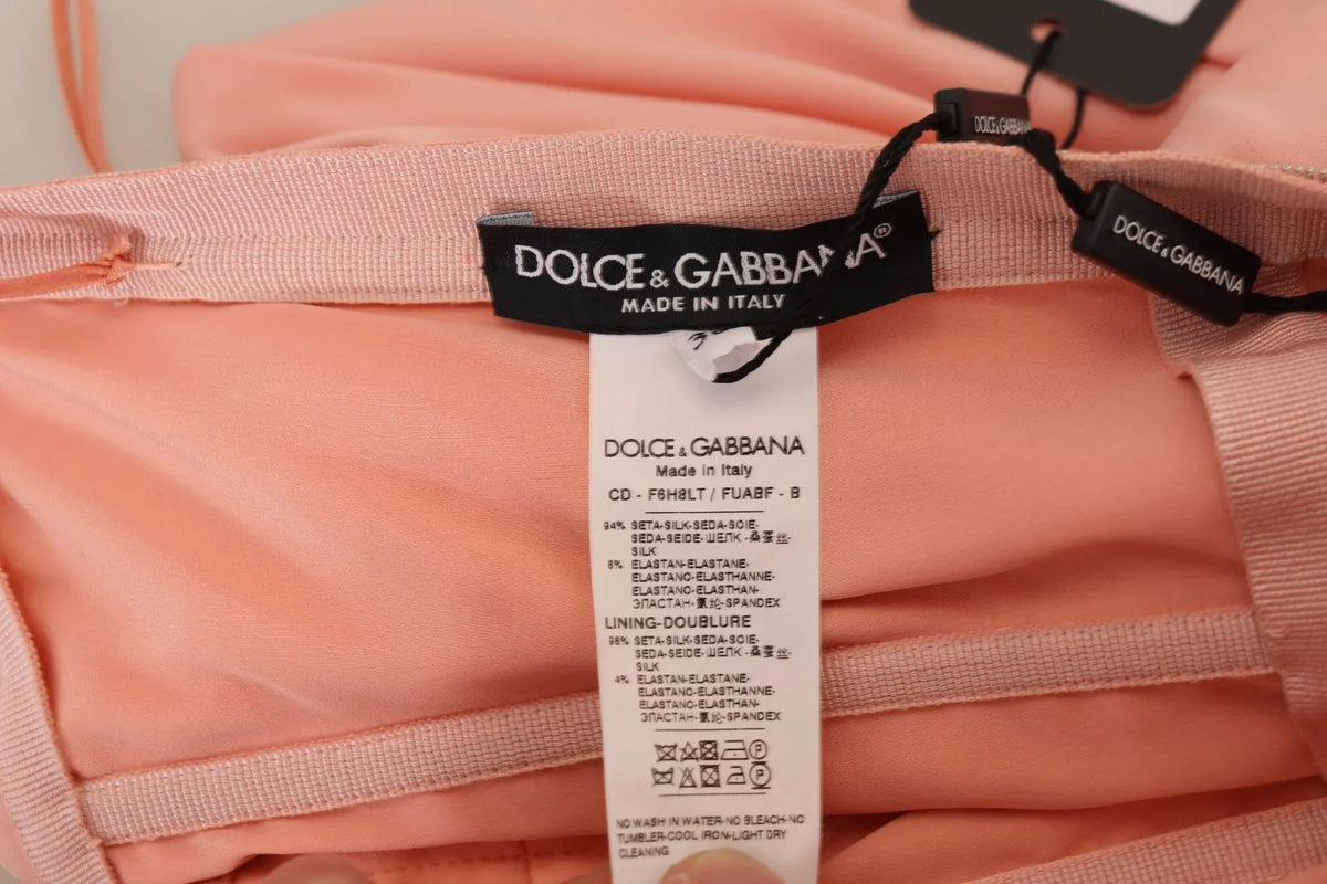 Robe Midi Sans Manches Dolce & Gabbana en Soie Rose Stretch