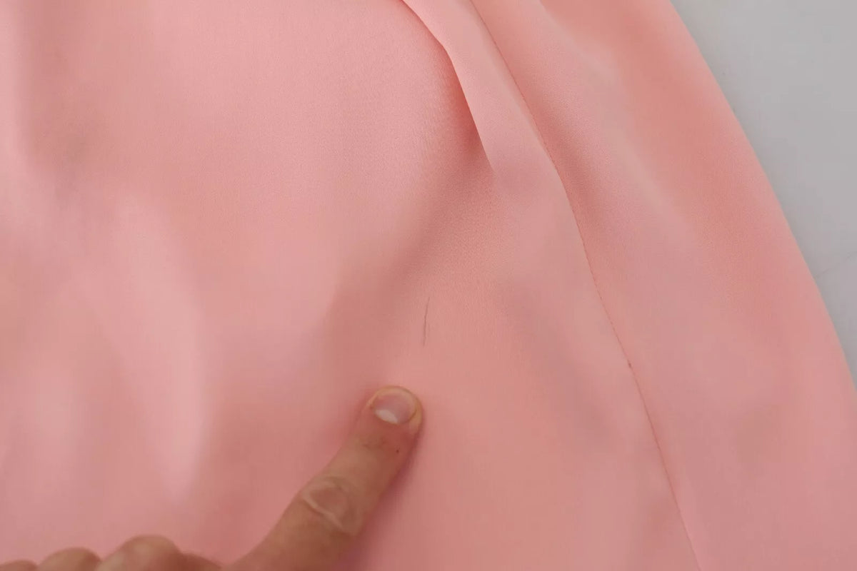 Robe Midi Sans Manches Dolce & Gabbana en Soie Rose Stretch