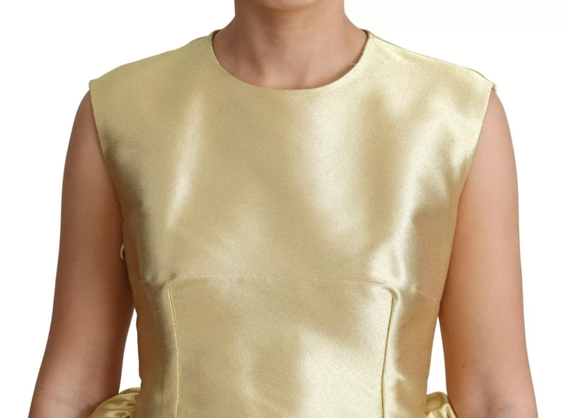 Robe A-ligne sans manches en tulle doré Dolce & Gabbana
