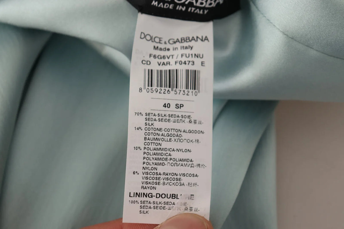Robe Midi Dolce & Gabbana en Soie Verte à Épaule Dénudée