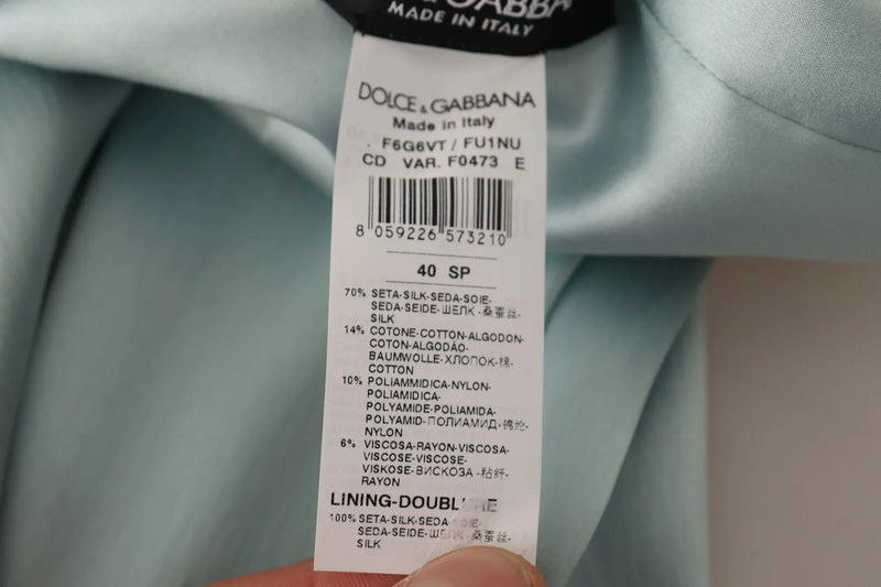 Robe Midi Dolce & Gabbana en Soie Verte à Épaule Dénudée
