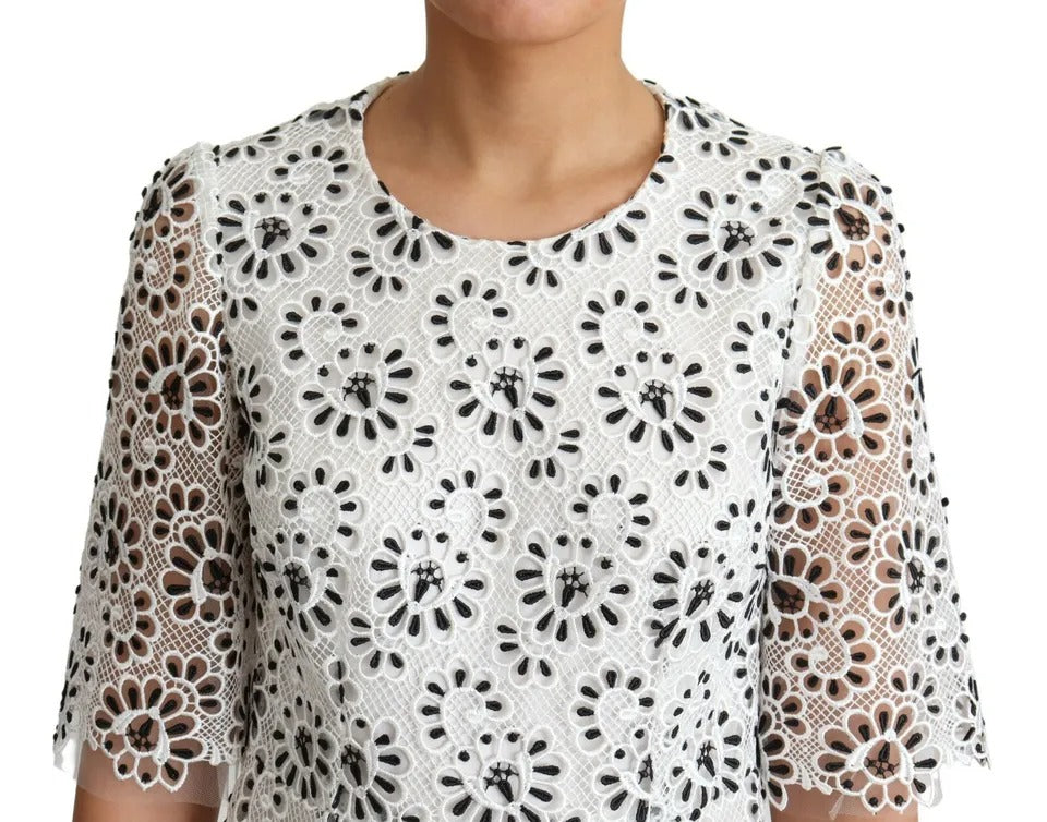 Robe Midi A-line Dolce & Gabbana Blanche avec Découpe Élégante