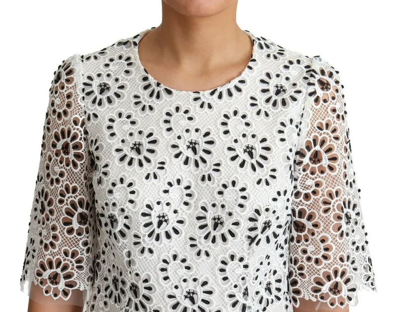 Robe Midi A-line Dolce & Gabbana Blanche avec Découpe Élégante