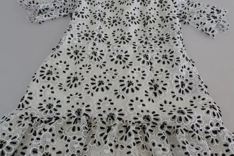 Robe Midi A-line Dolce & Gabbana Blanche avec Découpe Élégante
