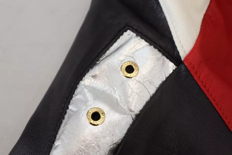 Dolce & Gabbana zwarte leren blouson jas met capuchon