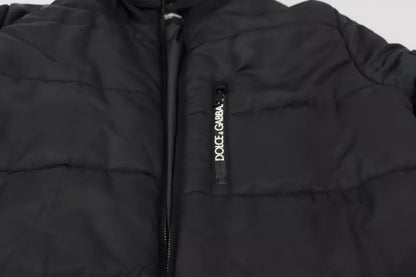 Manteau parka à capuche en nylon noir Dolce & Gabbana - veste d'hiver