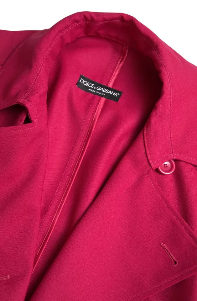 Dolce & Gabbana Trench Coat Rose Foncé Double Boutonnage
