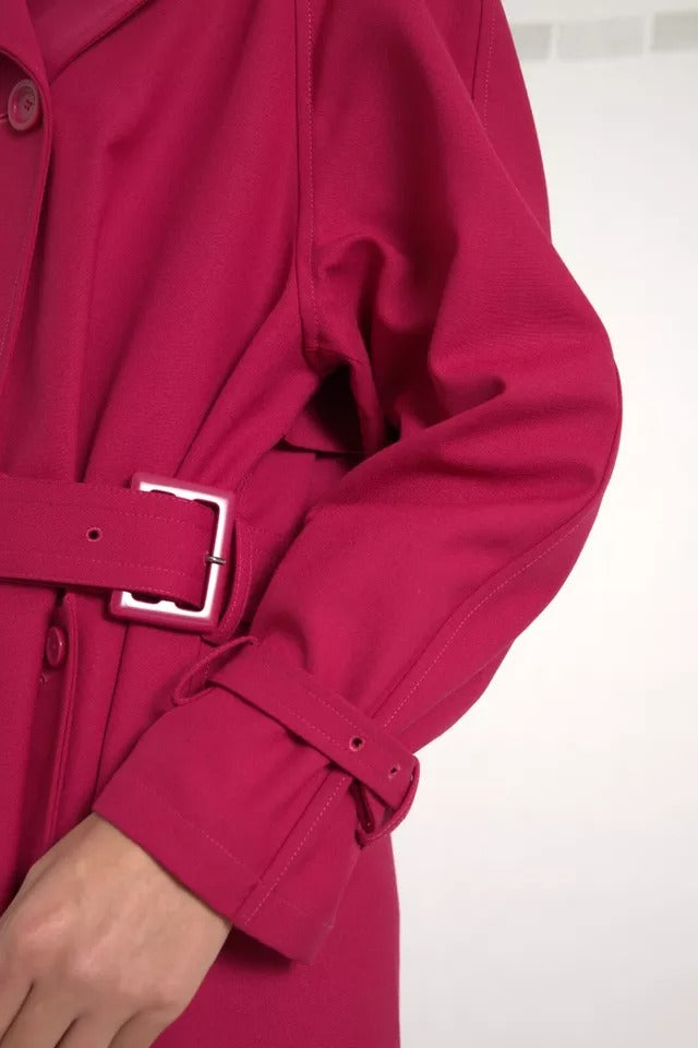 Dolce & Gabbana Trench Coat Rose Foncé Double Boutonnage