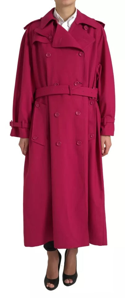 Dolce & Gabbana Trench Coat Rose Foncé Double Boutonnage