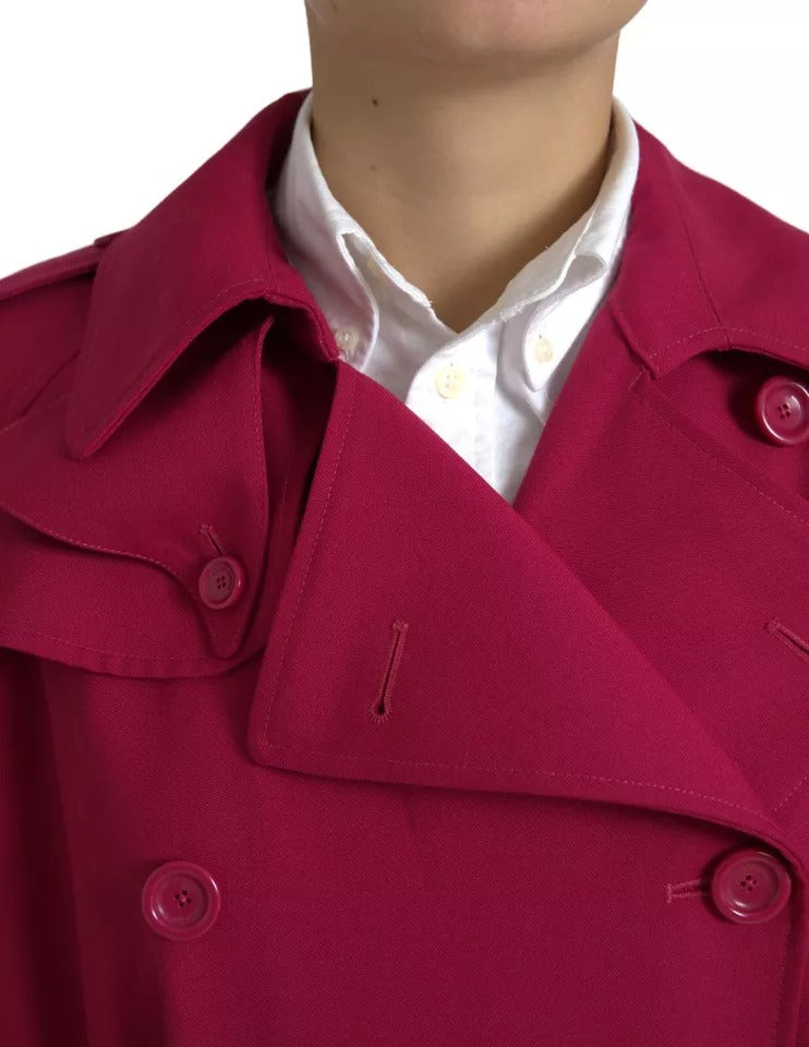 Dolce & Gabbana Trench Coat Rose Foncé Double Boutonnage