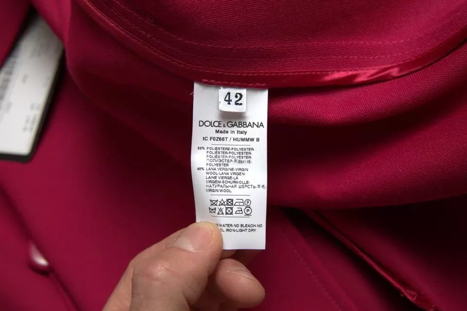 Dolce & Gabbana Trench Coat Rose Foncé Double Boutonnage