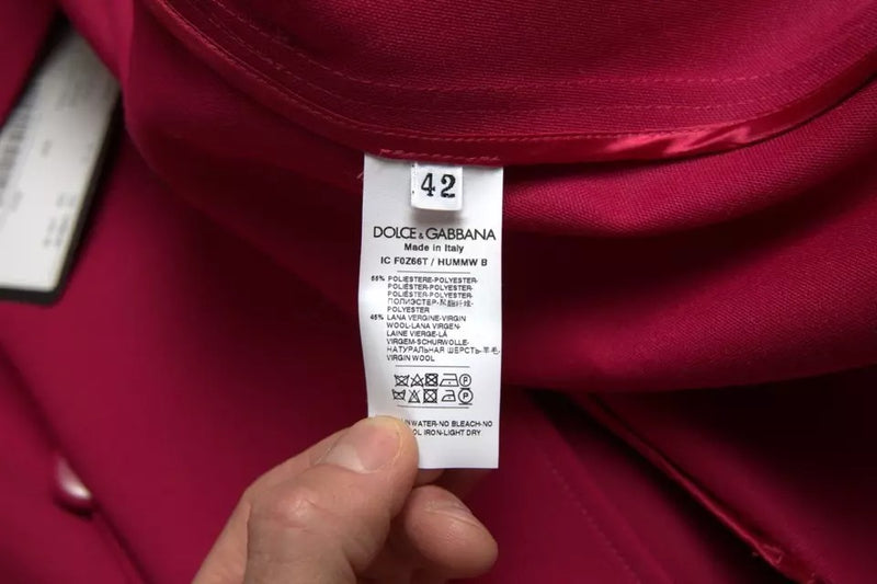 Dolce & Gabbana Trench Coat Rose Foncé Double Boutonnage