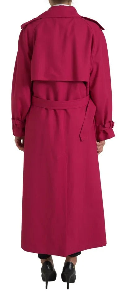Dolce & Gabbana Trench Coat Rose Foncé Double Boutonnage
