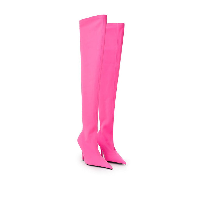 Balenciaga Elegant Pink Polyester Ankle Boots - Chic Footwear