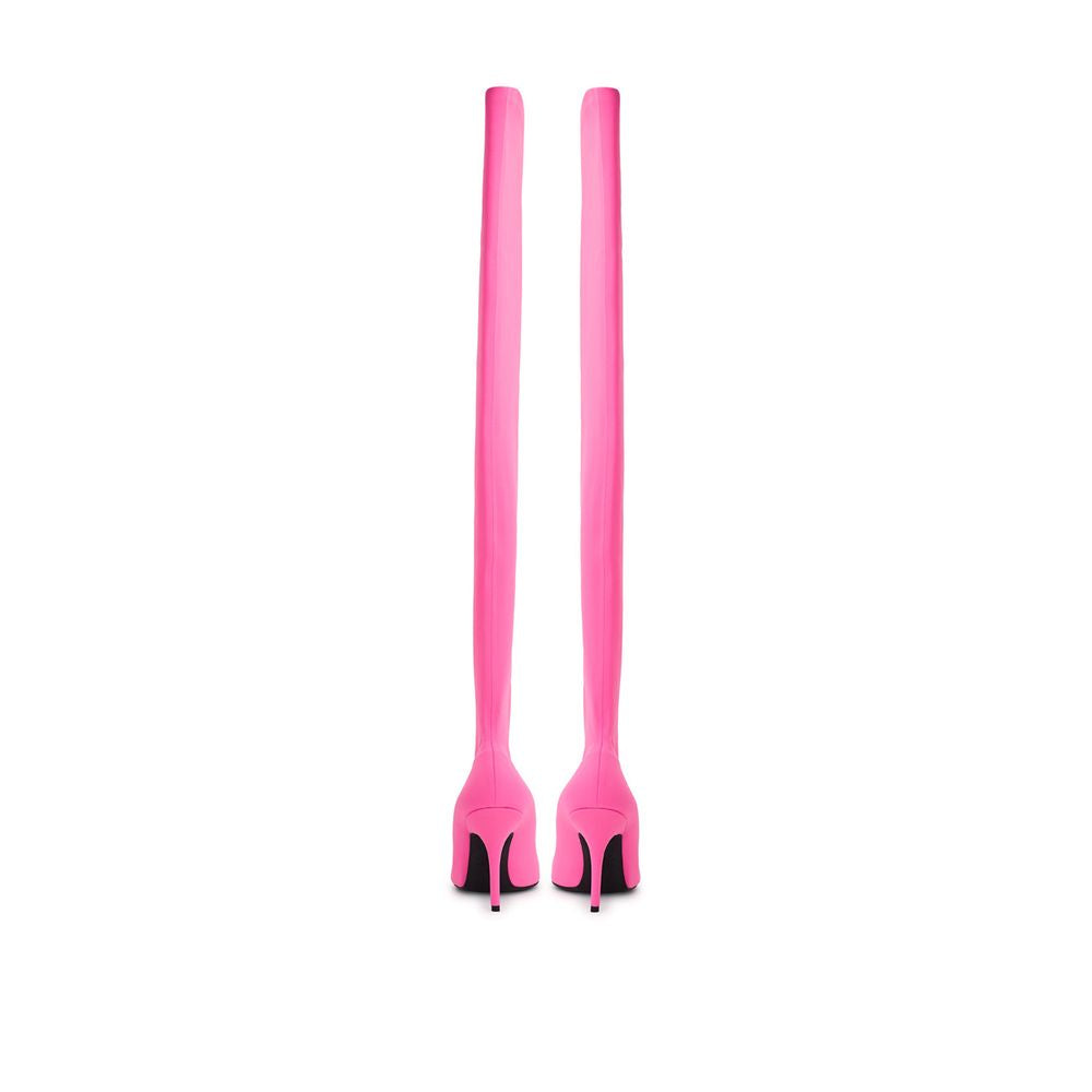 Balenciaga Elegant Pink Polyester Ankle Boots - Chic Footwear