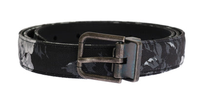 Dolce &amp; Gabbana Zwarte Cayman Linnen Leren Riem