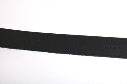 Dolce &amp; Gabbana Zwarte Cayman Linnen Leren Riem