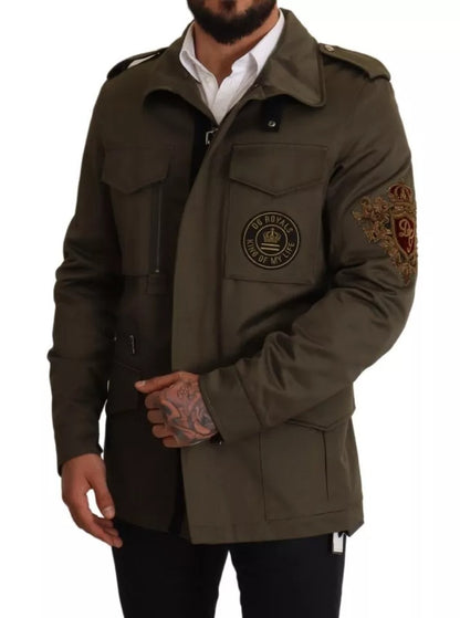 Dolce & Gabbana Groene Katoenen DG Love Blouson Jas