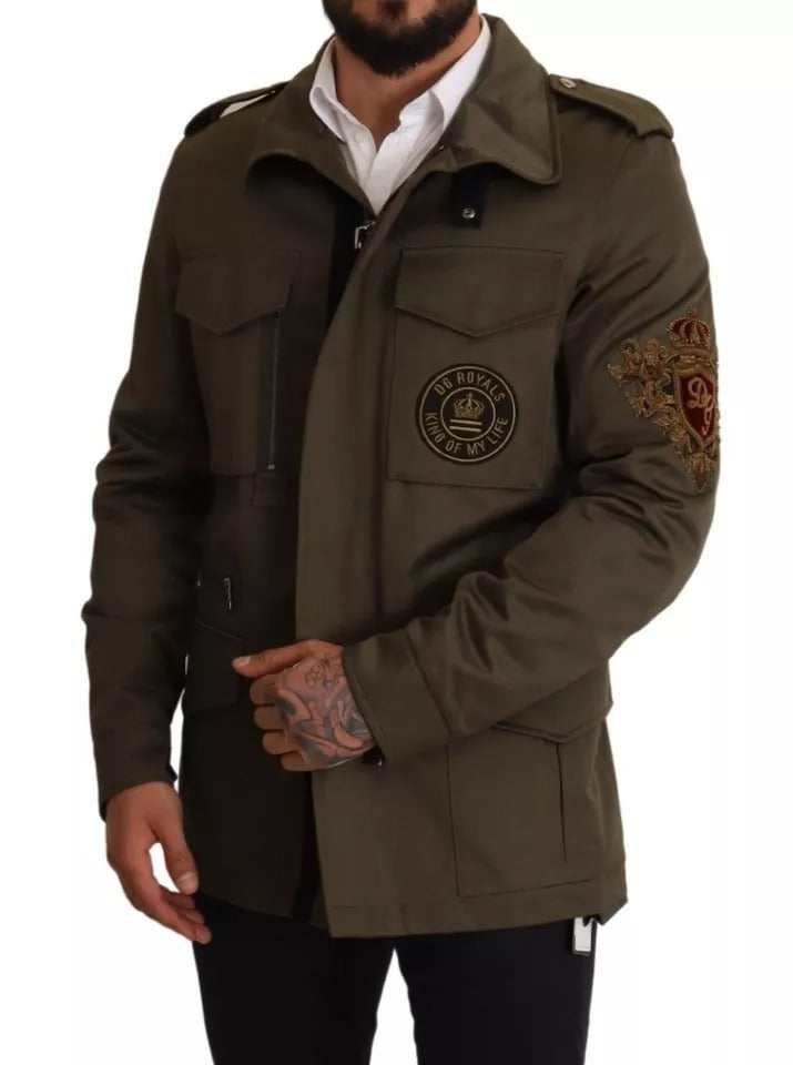 Dolce & Gabbana Groene Katoenen DG Love Blouson Jas