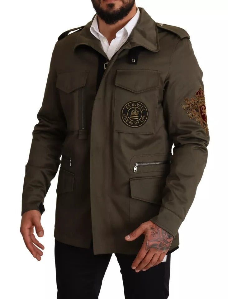 Dolce & Gabbana Groene Katoenen DG Love Blouson Jas