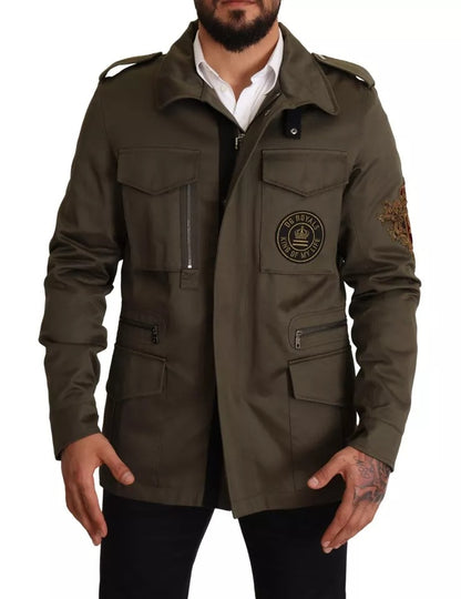 Dolce & Gabbana Groene Katoenen DG Love Blouson Jas