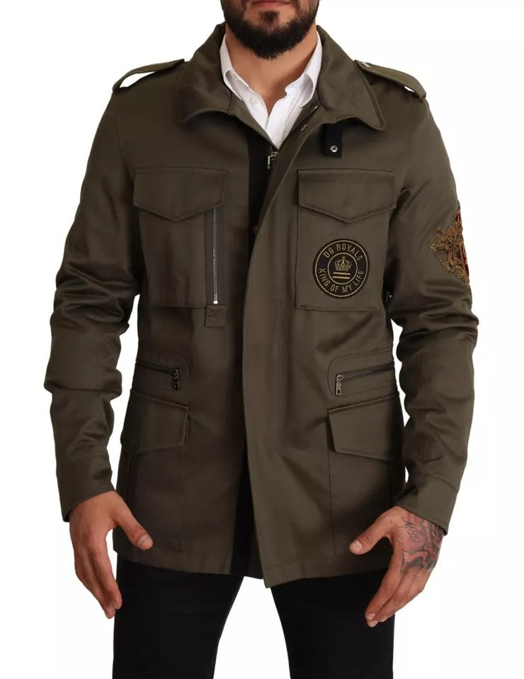 Dolce & Gabbana Groene Katoenen DG Love Blouson Jas