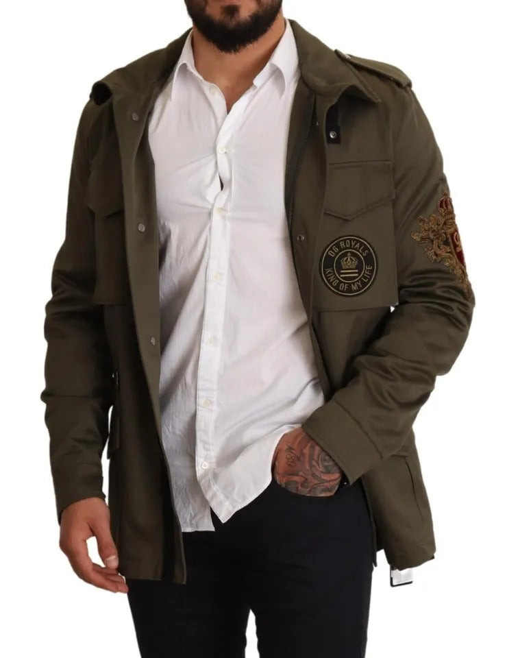 Dolce & Gabbana Groene Katoenen DG Love Blouson Jas