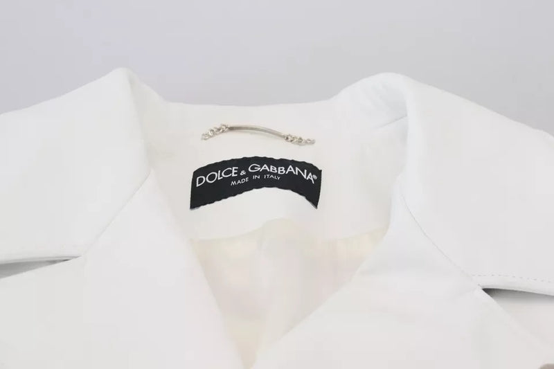Dolce & Gabbana wit leren bikerjack met rits