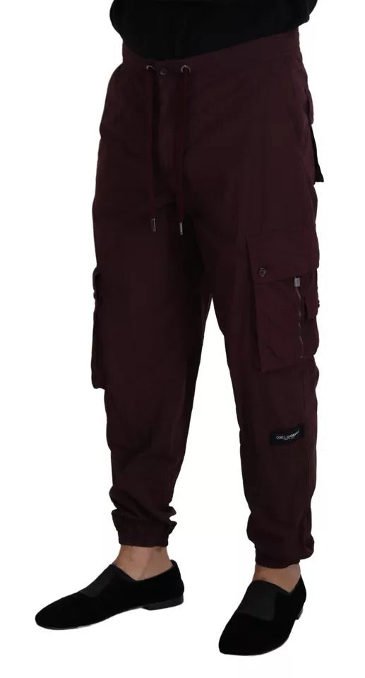 Pantalon cargo jogger en coton Bordeaux de Dolce &amp; Gabbana