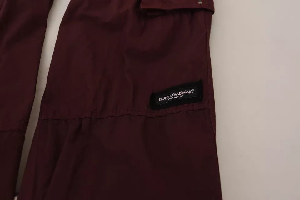 Pantalon cargo jogger en coton Bordeaux de Dolce &amp; Gabbana