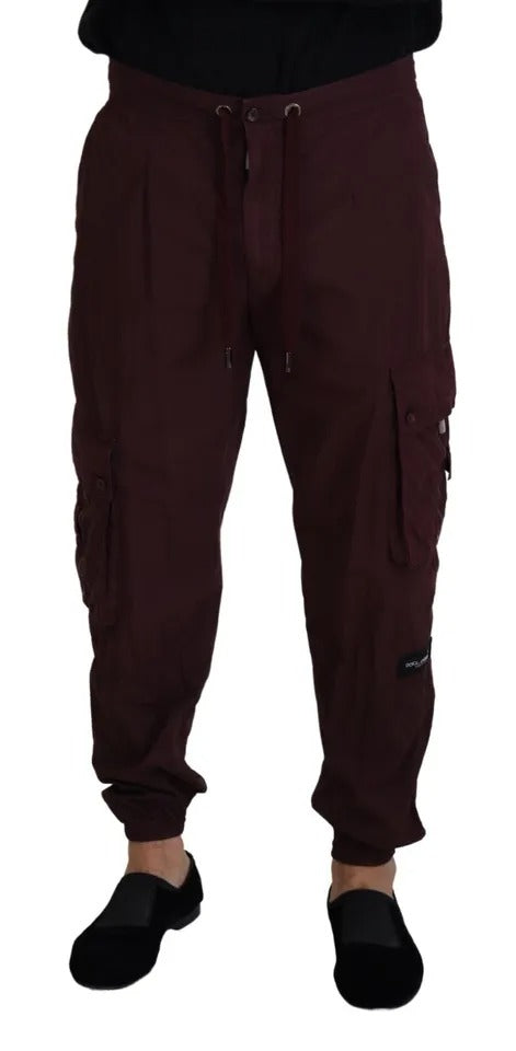 Dolce &amp; Gabbana Bordeaux Cargo Joggingbroek van Katoen