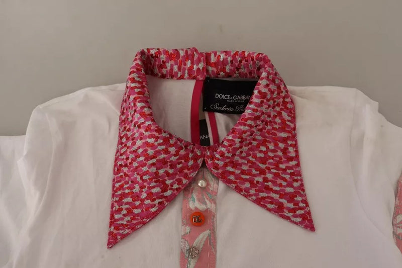 Dolce & Gabbana White Sartoria T-shirt avec Col Large