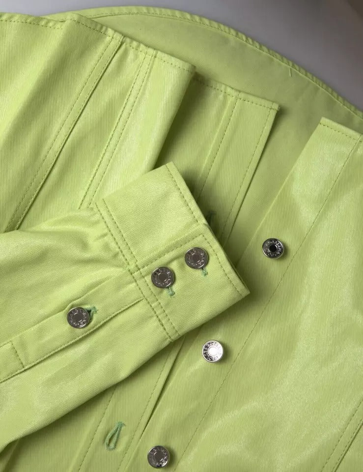 Dolce &amp; Gabbana Groen Katoenen Overhemd met Kraag en Knopen