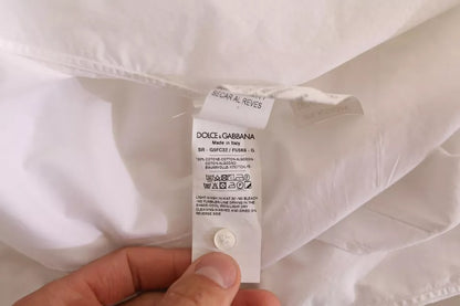 Chemise de smoking formelle en coton blanc doré de Dolce &amp; Gabbana