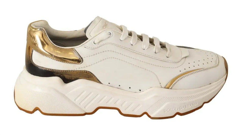 Dolce & Gabbana White Gold Leather Sport DAYMASTER Sneakers