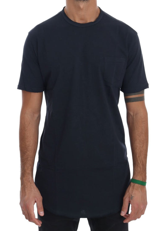 T-shirt bleu en coton à col rond de Daniele Alessandrini
