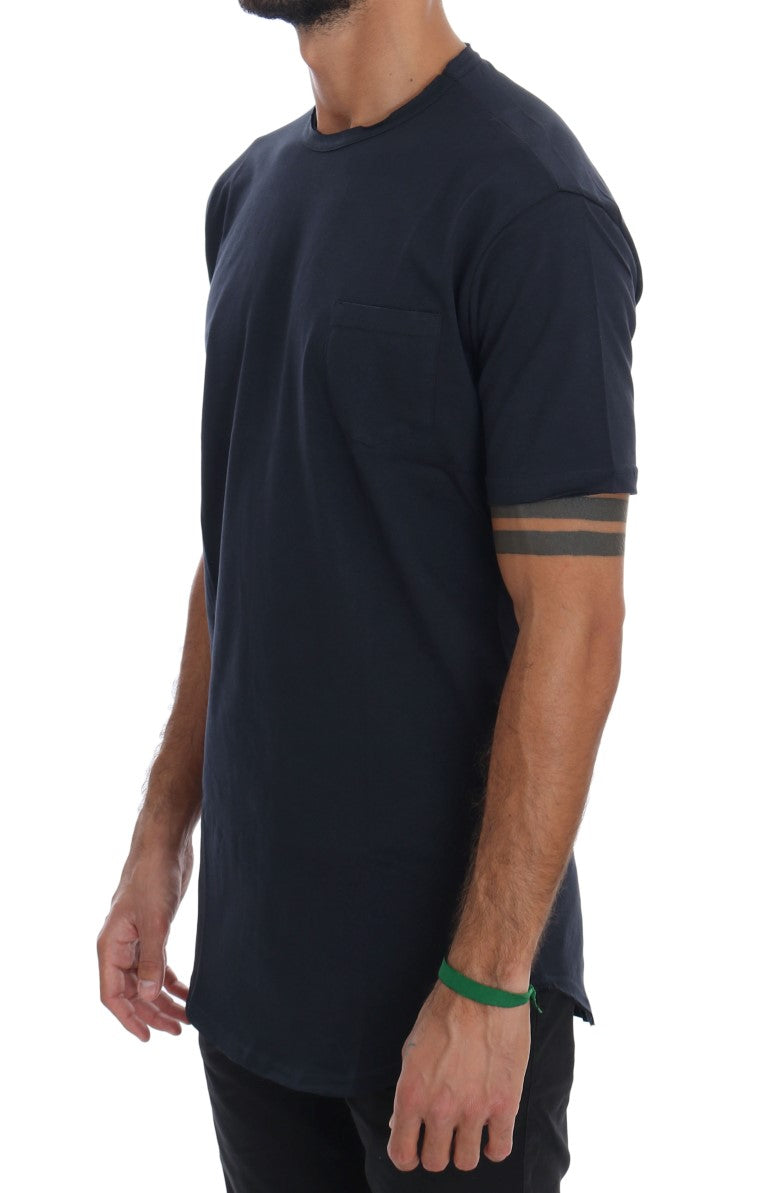 T-shirt bleu en coton à col rond de Daniele Alessandrini