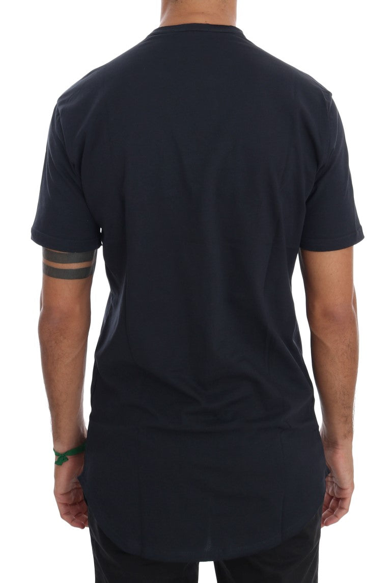 T-shirt bleu en coton à col rond de Daniele Alessandrini