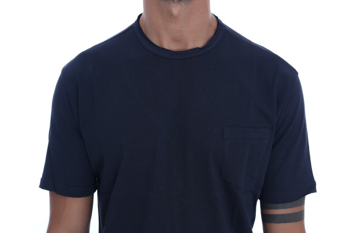 T-shirt bleu en coton à col rond de Daniele Alessandrini