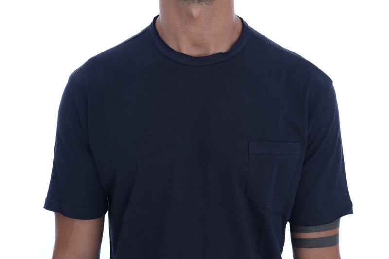 T-shirt bleu en coton à col rond de Daniele Alessandrini