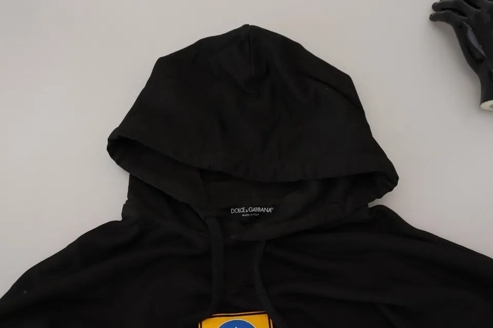Sweat à capuche en coton noir avec logo Dolce &amp; Gabbana