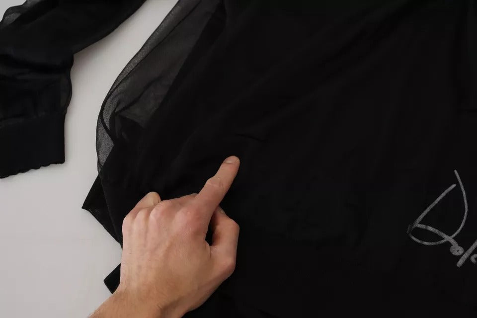Pull en polyester noir à col rond pour homme de Dolce &amp; Gabbana